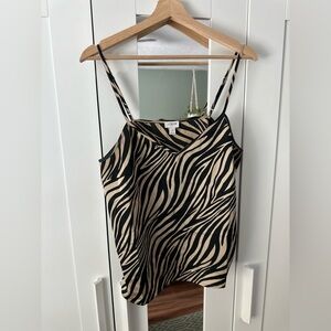 J. Crew Zebra Print Camisole - Black and Tan